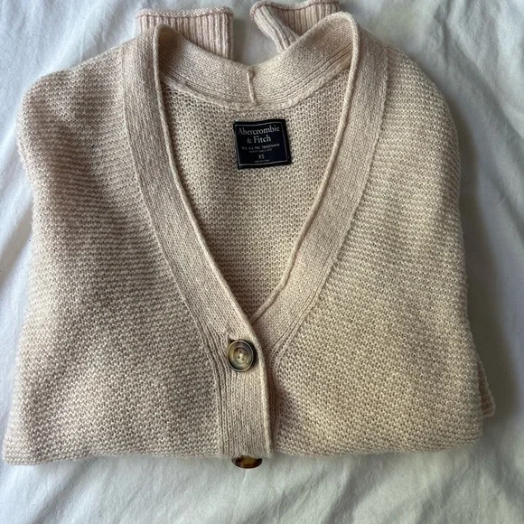 Women's Cream Cardigan Sweater - Picture 2 of 3